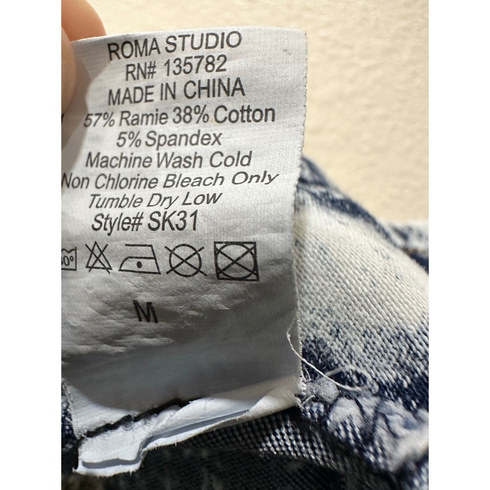 Roma Studio Womens Acid Wash Lace Up Corset Pencil Skirt Blue Size M - Picture 7 of 7